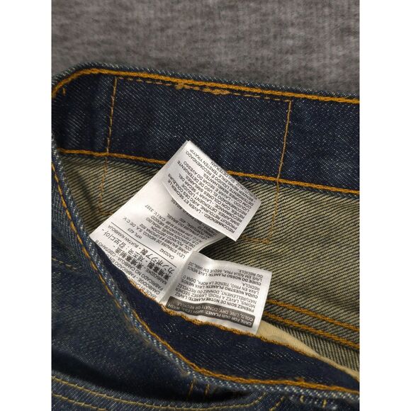 Levi's‎ 569 Jean Shorts Jorts Mens 36 x 12 Blue Loose Relaxed Fit Dark Wash - Picture 6 of 7